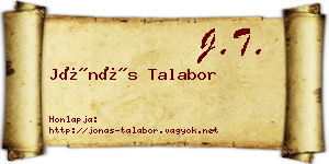 Jónás Talabor névjegykártya